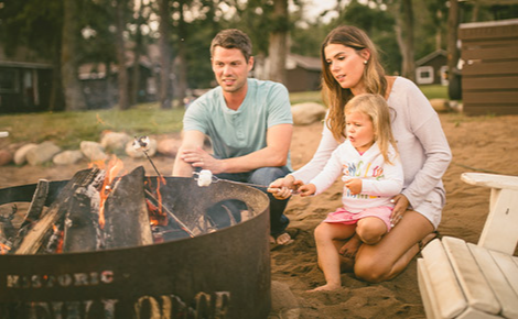 eGift card design with family enjoying bonfire