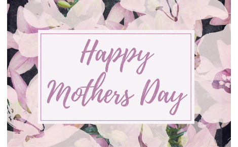 Pink flower backdrop with "Happy Mothers Day" Written in the center
