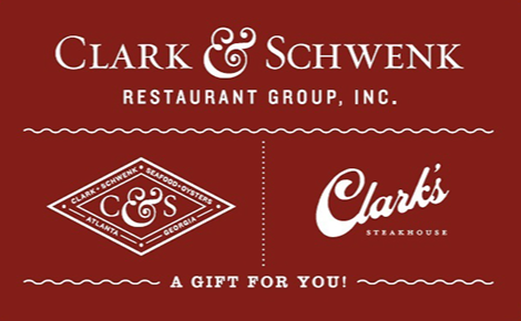 eGift card image with the C&S Seafood logo and Clarks Steakhouse Logo