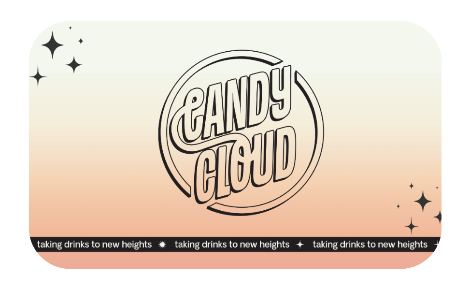 Candy Cloud Logo with peach background
