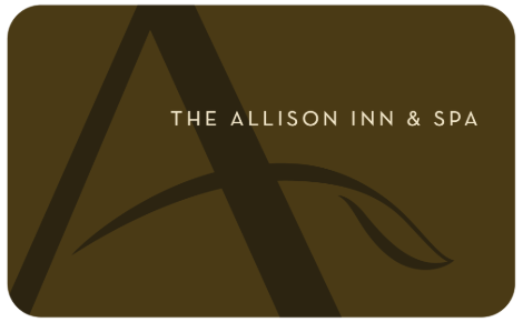 A gift card for The Allison Inn & Spa featuring The Allison logo in brown. 