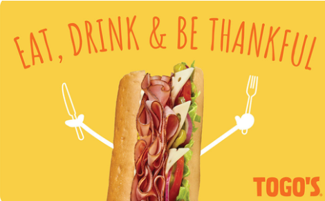 TOGO'S Gift Card - Thankful