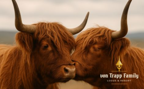eGift card design with two Scottish highland cow