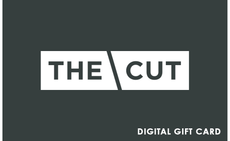 The cut gift card with the logo center and digital gift card reading on the bottom right