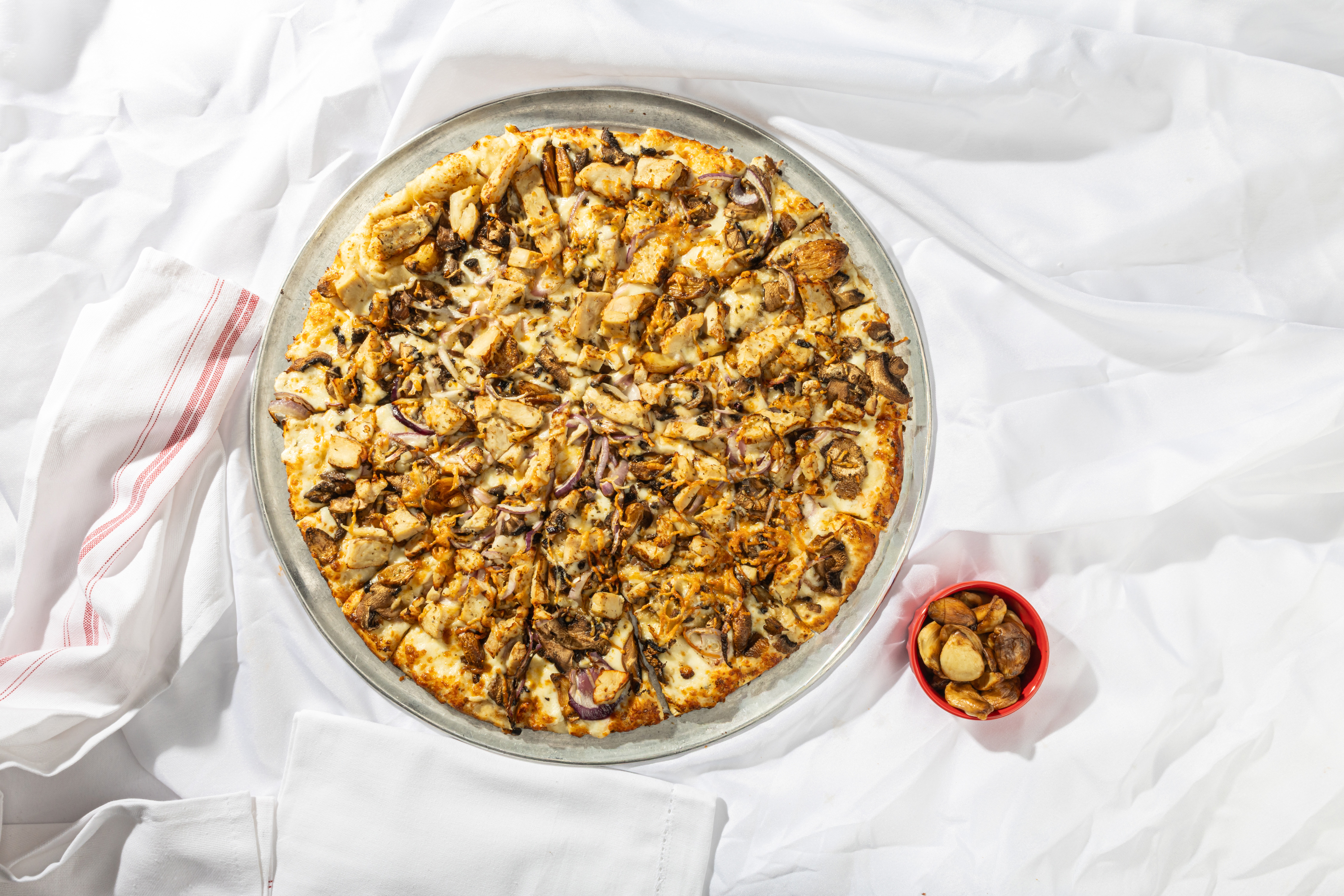 Free Large Roasted Garlic-Chicken Pizza