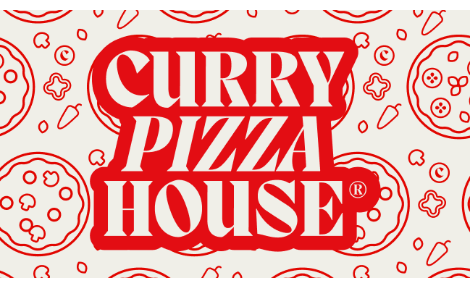 Curry Pizza House e-Gift Card Design with Red Stacked Logo