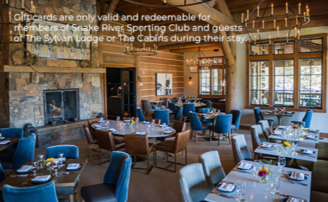 egift card design of the restaurant dining area