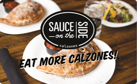Sauce on the side physical gift card design