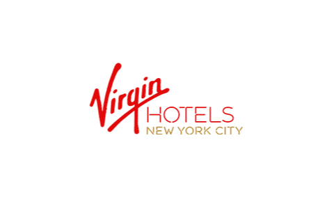eGift card image of the Virgin Hotels New Work logo in red on a white background