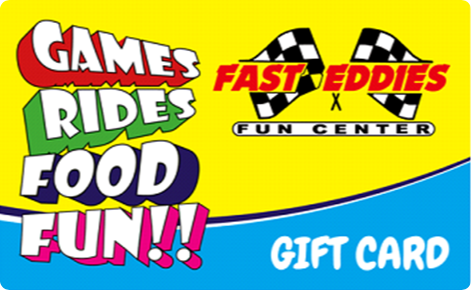 Fast Eddies Fun Center Physical Gift card Design
