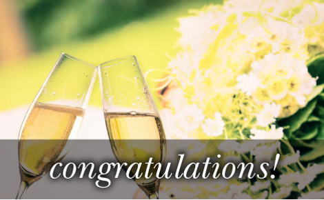 eGift card image of two champagne glasses clinking with the text 