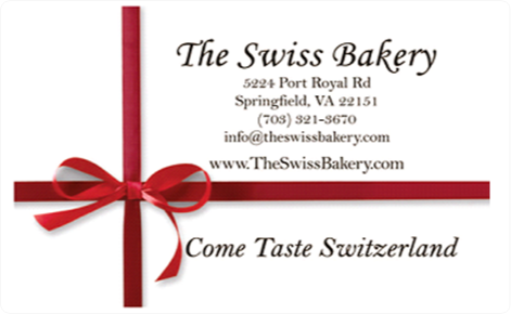 The Swiss Bakery Physical Gift Card design
