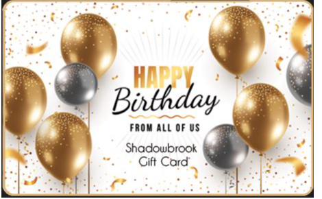 Happy Birthday with Gold & Silver balloons. White background and confetti. 