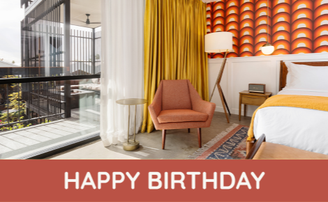 eGift card image of a suite with the text 