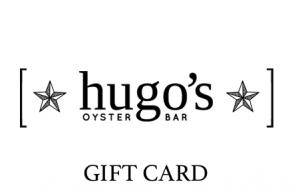 Gift card image with Hugo's Oyster Bar logo and the text 