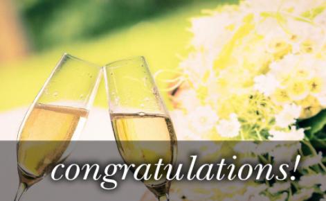 Image of two champagne glasses with the text 