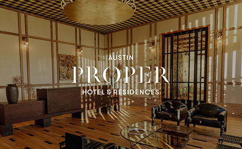 Lobby image with austin proper hotel text