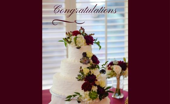 Image of wedding cake with the text 