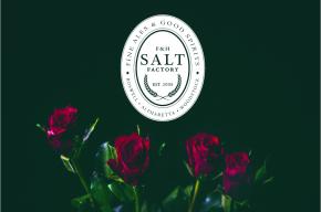 Image of roses and the Salt Factory Pub logo