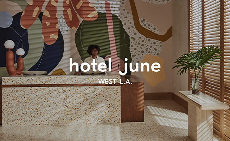 Gift card image with reception view, hotel june west L.A. written on it