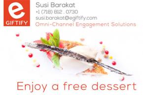 Image of Susi Barakat's business card with the text 