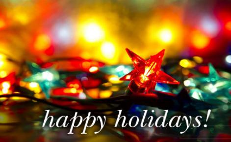 Image of Christmas tree lights with the text 