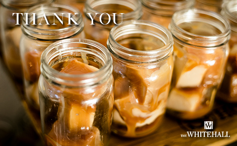 eGift Card image of some sweet treats with the text “Thank You” and The Whitehall Logo