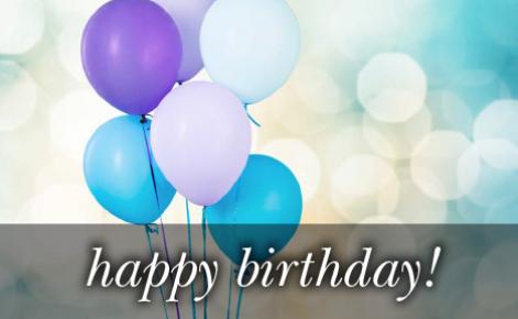 Image of blue, pink and purple balloons with the text 