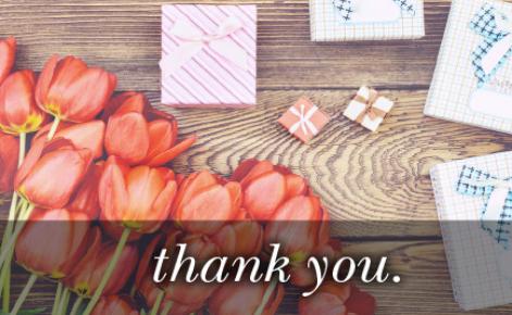 Image of pink tulips with the text 