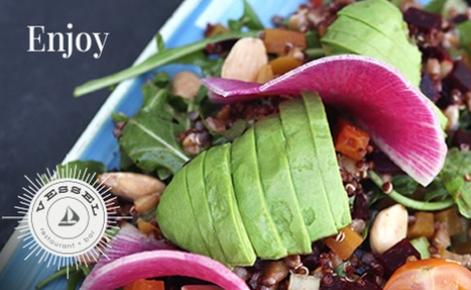 Gift card image of a meal with the text 