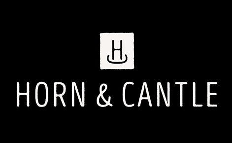Image of Horn and Cantle in white on black background