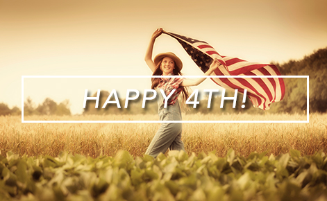 Gift card image of gift in field holding up the American flag with the text 