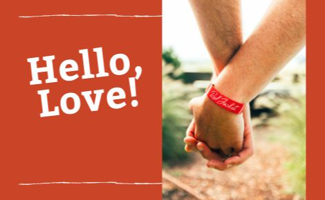 Hello love! Couple holding hands