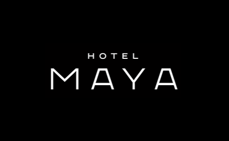eGift card image of the Hotel Maya logo on a black background