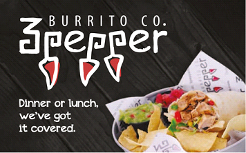 3 pepper burrito physical gift card design