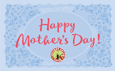 Happy Mother's Day message over a blue floral background