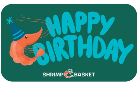 Happy Birthday Themed Shrimp Basket Gift Card