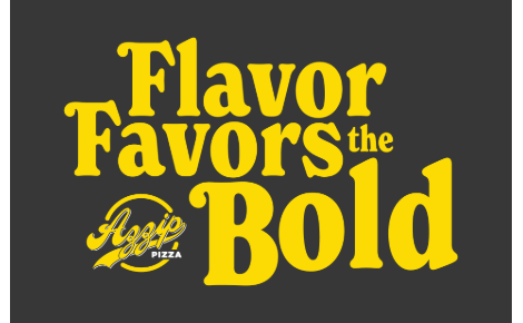 The text "Flavor Favors The Bold" on the front of a gift card.