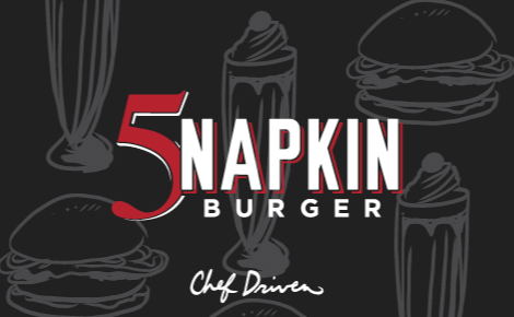 eGift card image with the 5 Napkin Burger logo