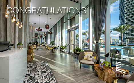 eGift Card image of the lobby and the text 