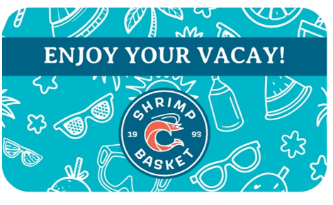 Vacation Themed Shrimp Basket Gift Card
