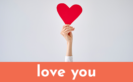 love you and hand and heart
