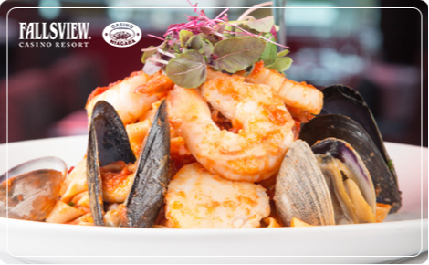 eGift card image of a seafood dish from the restaurant