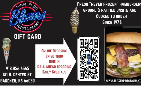 Buy a Blazer's Restaurant eGift Card here