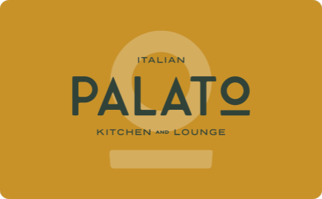 eGift card image with the Palato Kitchen and Lounge logo