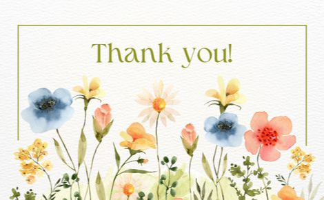 Thank you gift card with flowers