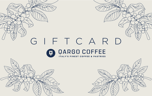 Qargo coffee physical gift card design