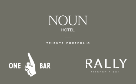 eGift card image with the One Bar, NOUN Hotel and Rally logos