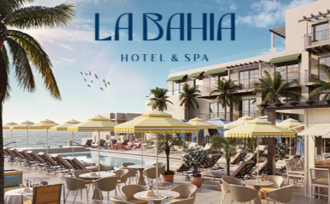 eGif card image of the pool with the La Bahia logo