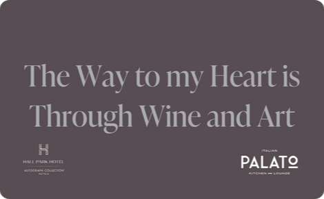 eGift card image with the Hall Park Hotel and Palato logos and the text 